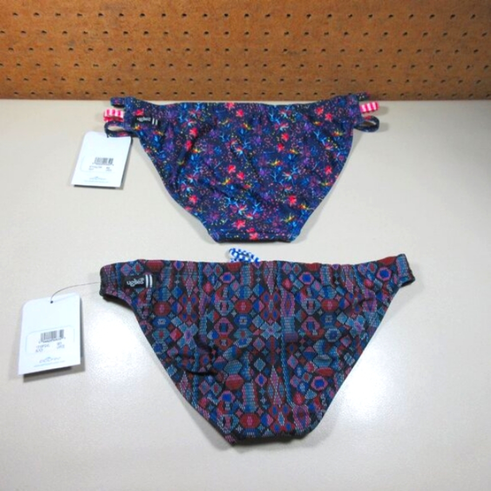 Dolfin womens colorful Uglies floral geometric bikini bottoms bundle L NWT (2) - Picture 2 of 3